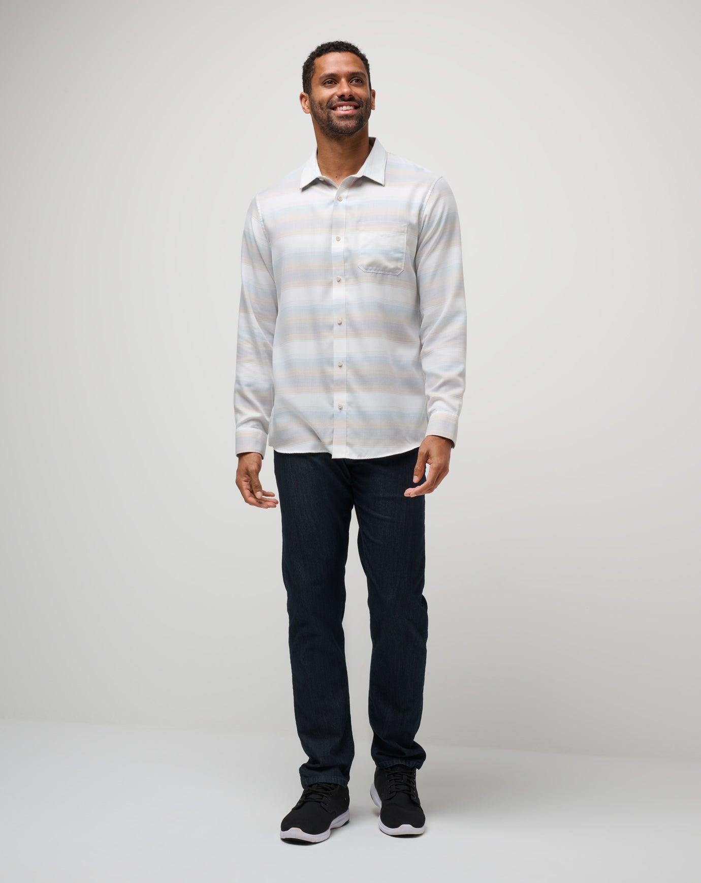 Travis Mathew Online | Cloud Flannel Stripe Button-Up