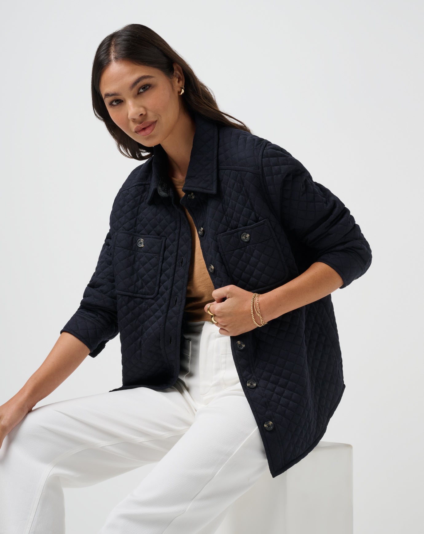 Travis Mathew Hot sale | Diamond Quilted Shacket