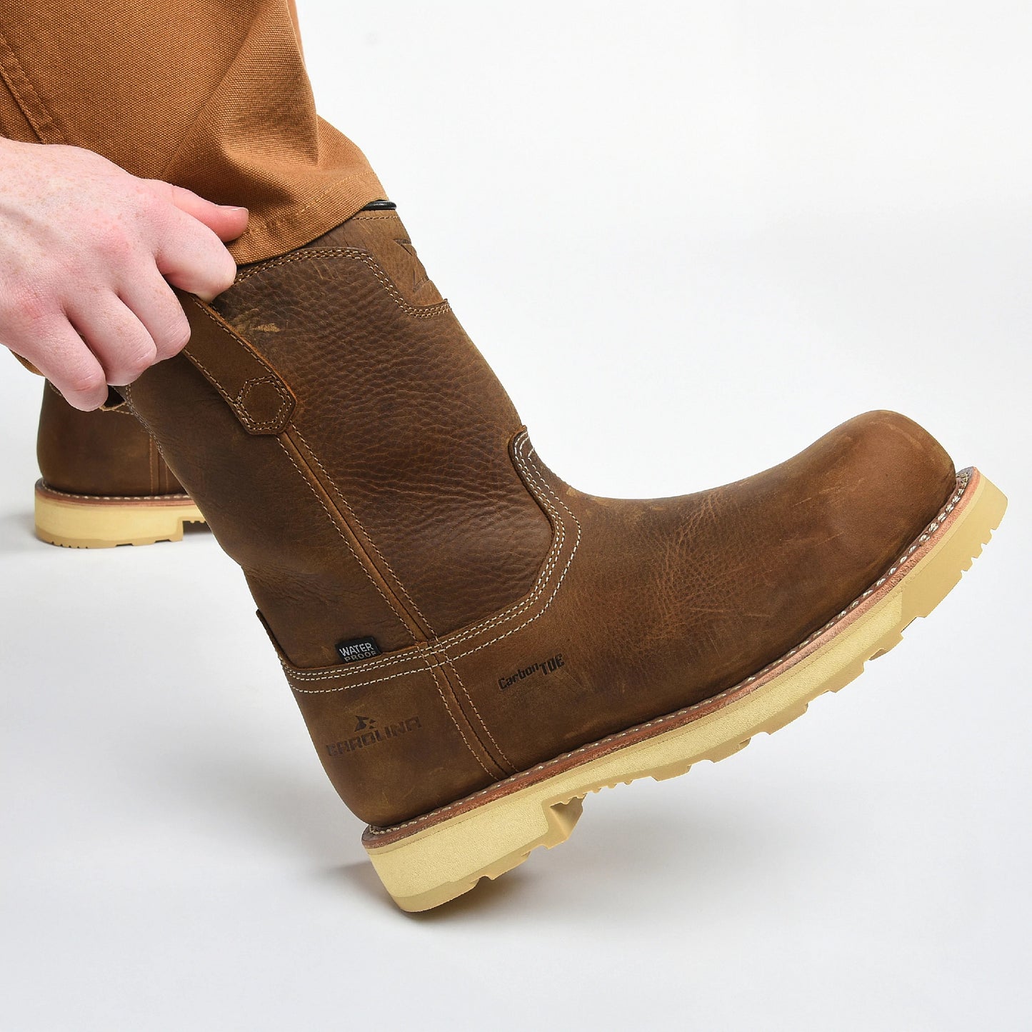 Carolina Boot Staple Gun Waterproof Carbon Comp Toe Ranch Wellington Brown