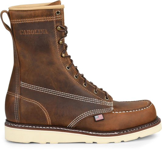 Carolina Boot Amp Usa 8" Moc Toe Work Boot Brown