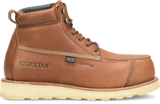 Carolina Boot Staple Gun 6" Carbon Comp Toe Wedge Work Boot Tan