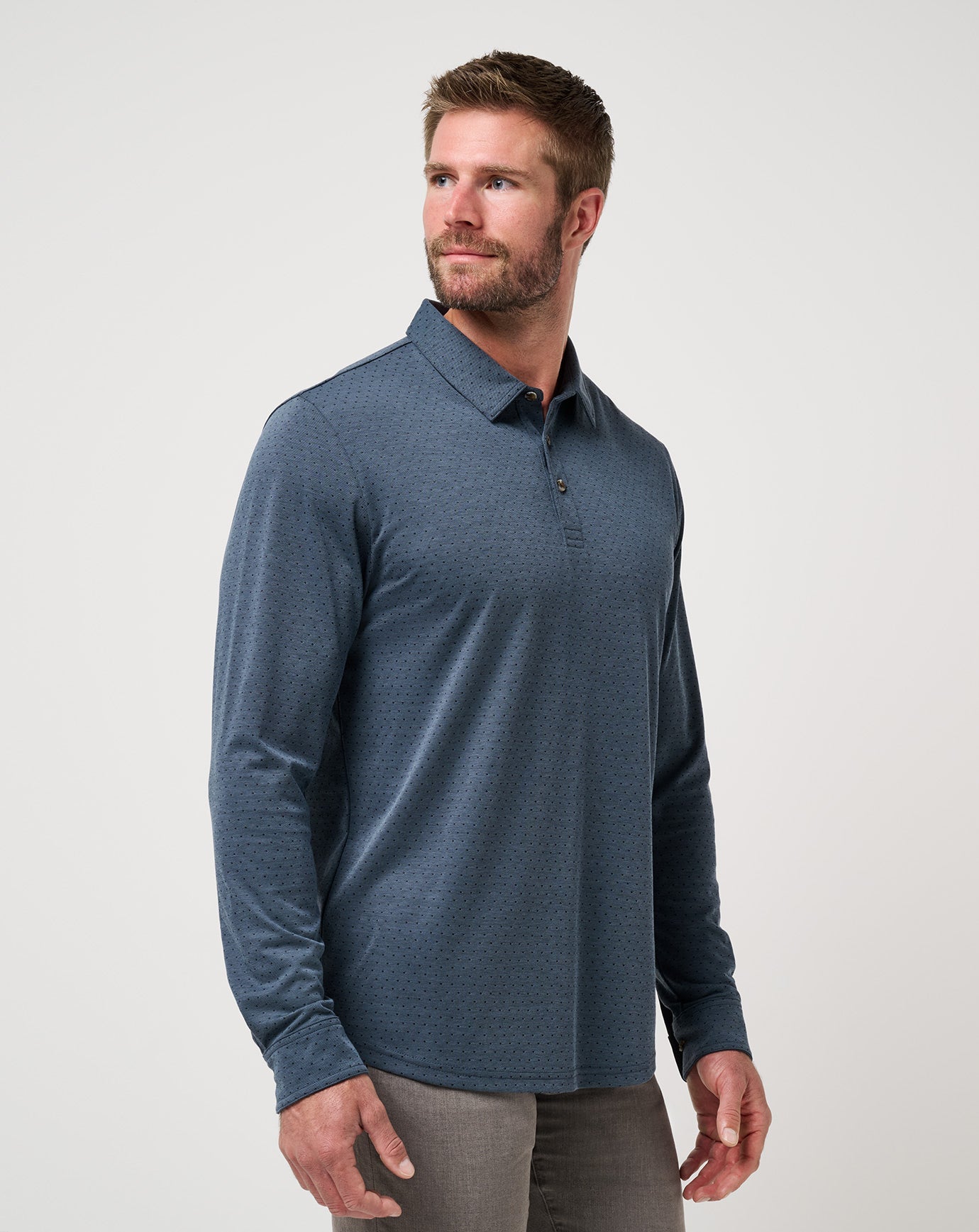 Travis Mathew For sale | Handsome Town Long Sleeve Polo