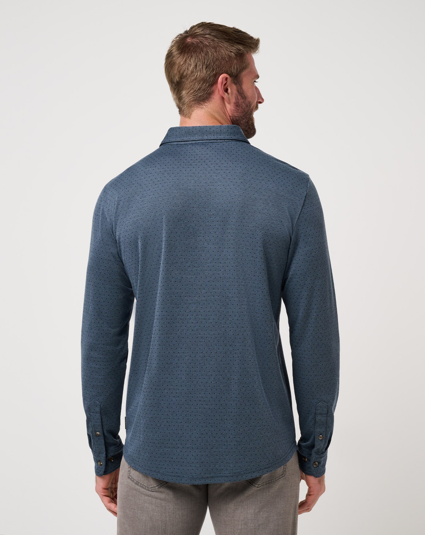 Travis Mathew For sale | Handsome Town Long Sleeve Polo