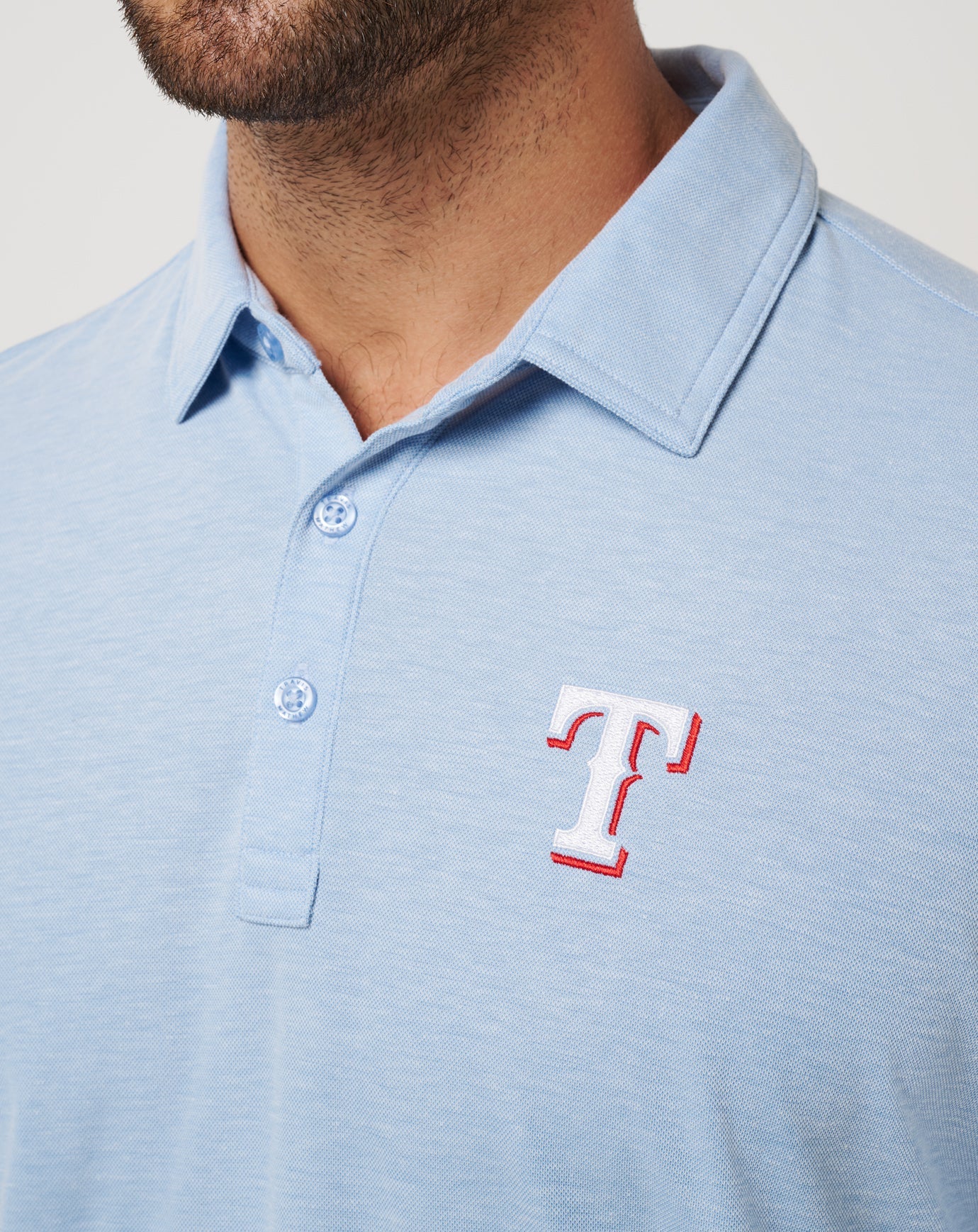 Travis Mathew Discount | Texas Rangers Playoff Pitch Polo