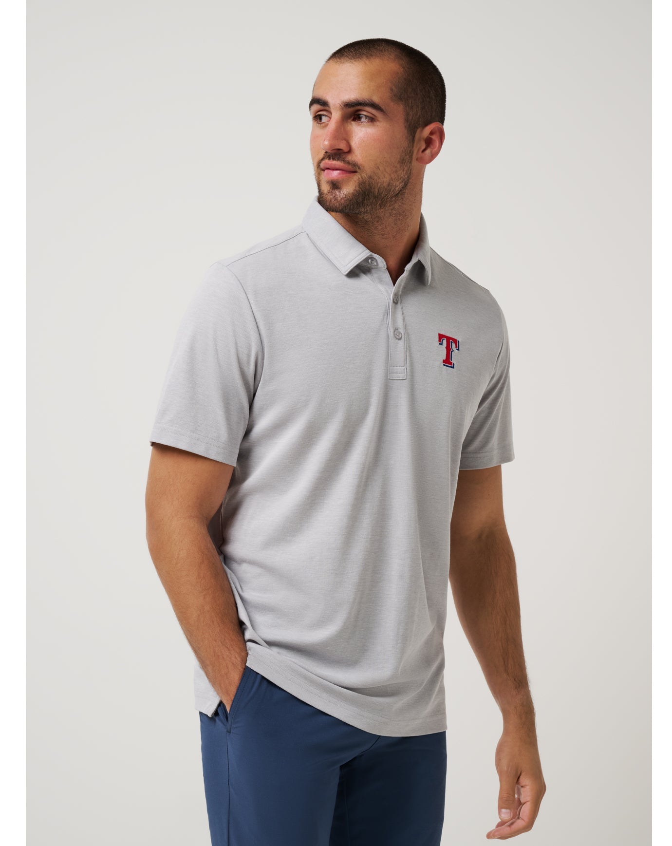 Travis Mathew Online | Texas Rangers Playoff Pitch Polo