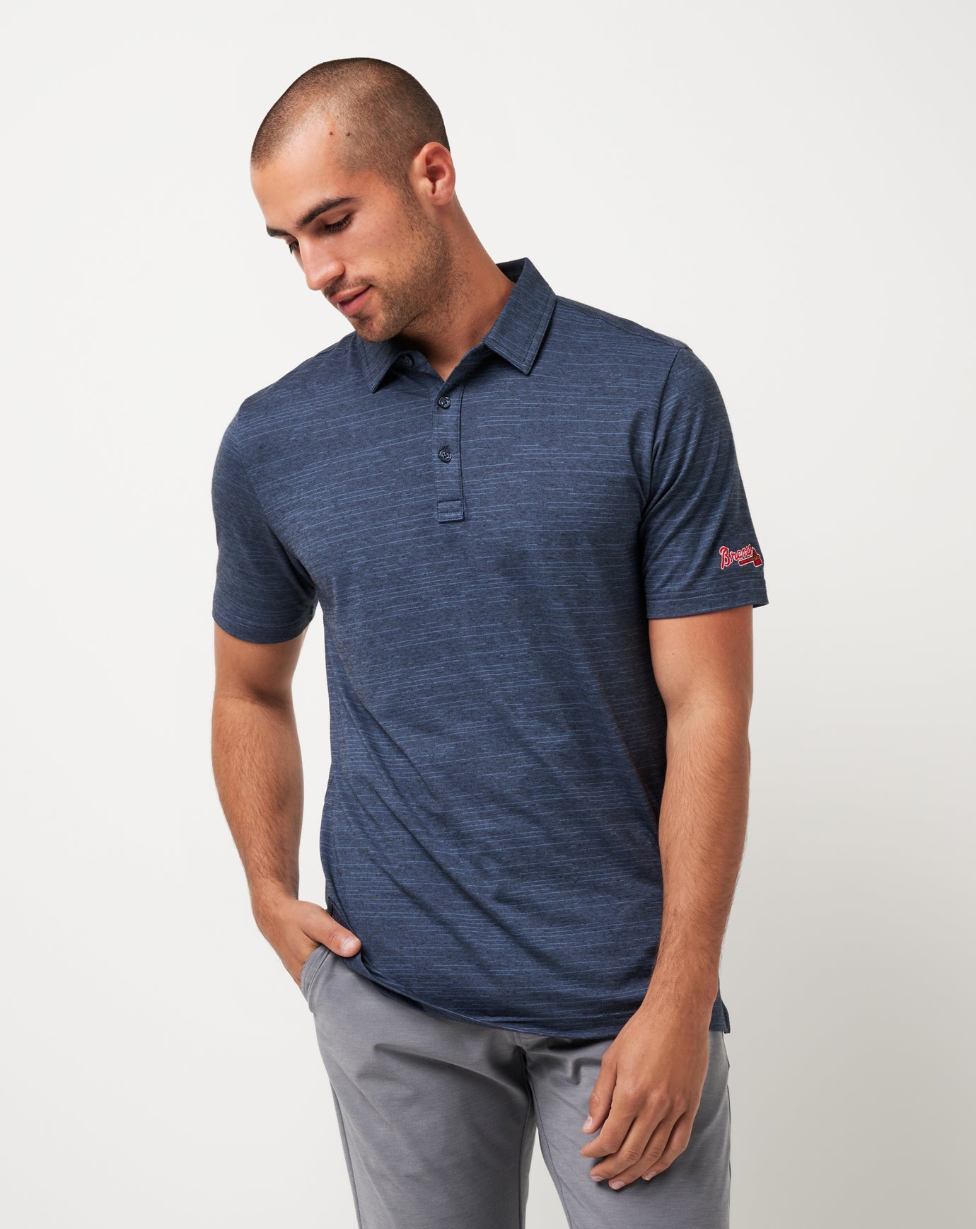 Travis Mathew Hot sale | Atlanta Braves The Heater Polo