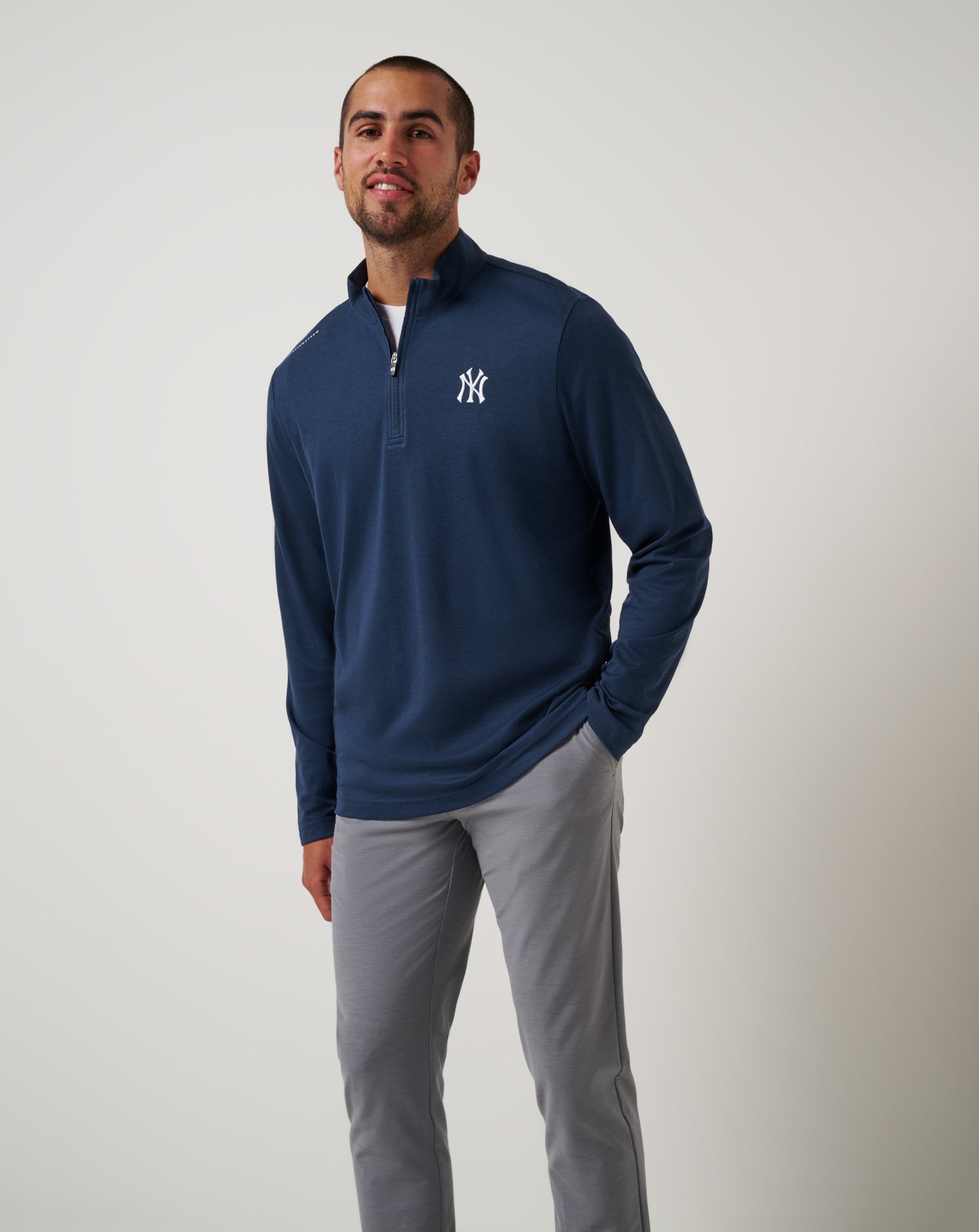 Travis Mathew Hot sale | New York Yankees Time To Tailgate Quarter Zip