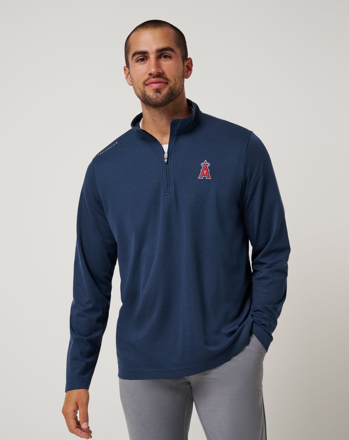 Travis Mathew Discount | Los Angeles Angels Time To Tailgate Quarter Zip