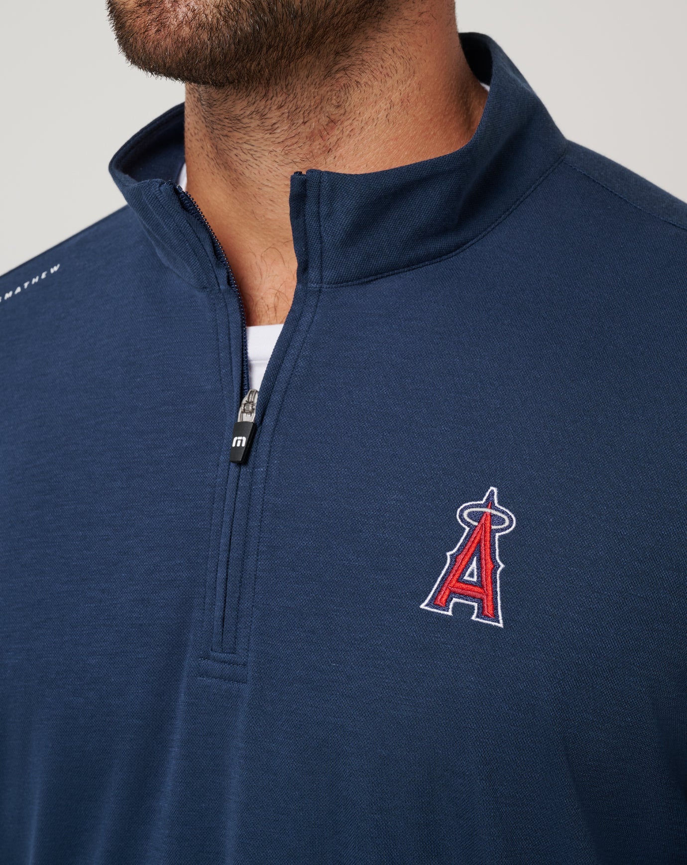 Travis Mathew Discount | Los Angeles Angels Time To Tailgate Quarter Zip