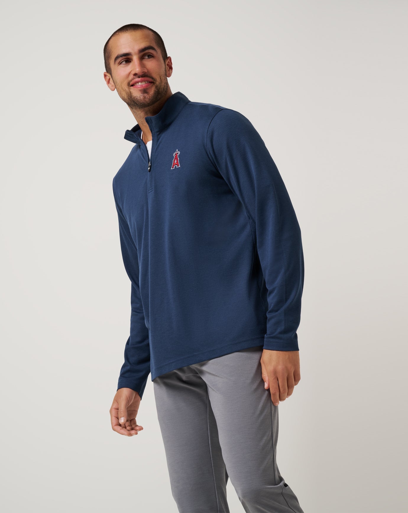 Travis Mathew Discount | Los Angeles Angels Time To Tailgate Quarter Zip