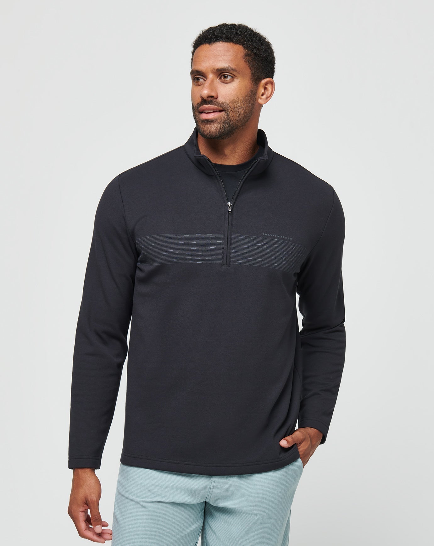 Travis Mathew Discount | Upgraded Fleece Chest Stripe Quarter Zip