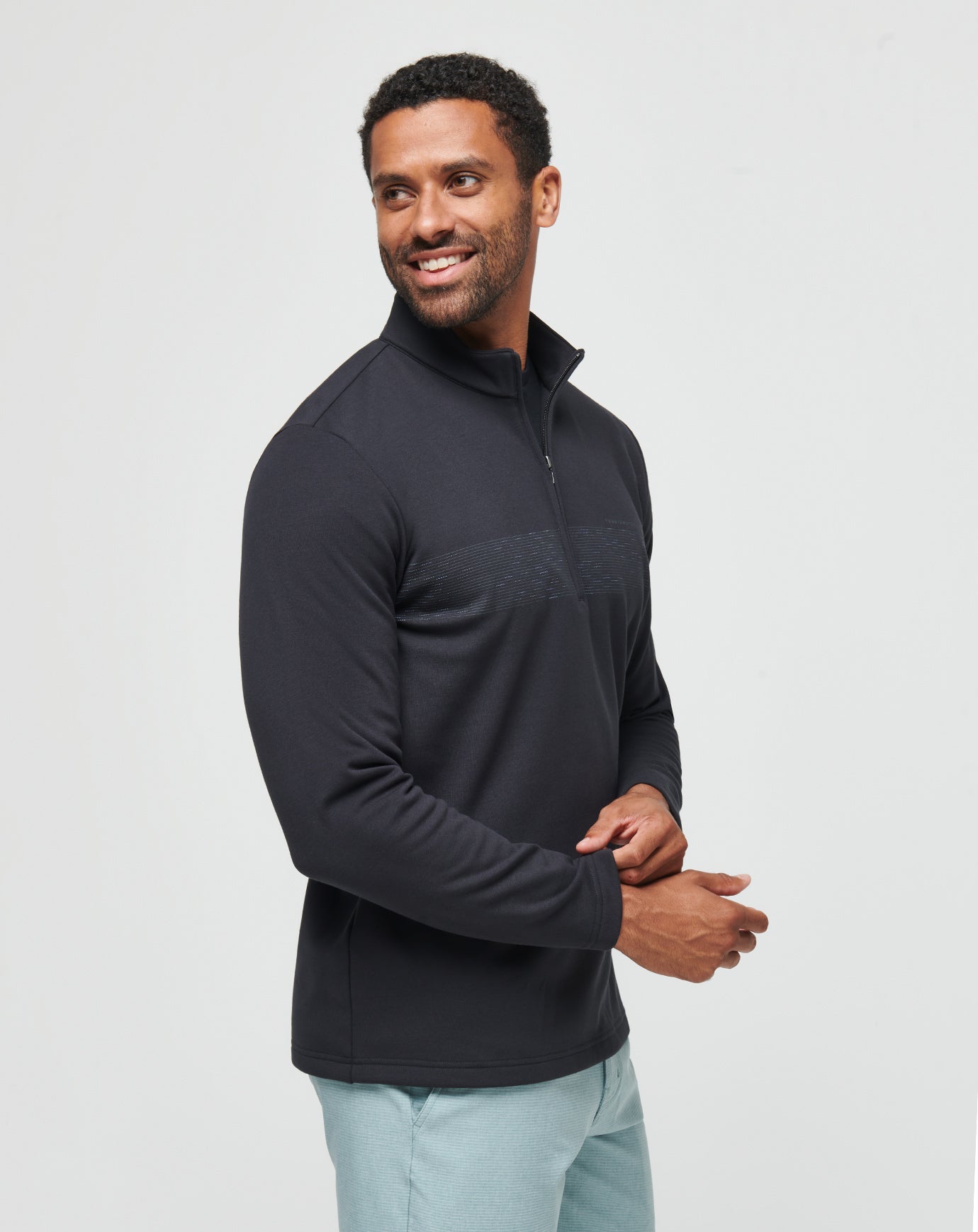 Travis Mathew Discount | Upgraded Fleece Chest Stripe Quarter Zip