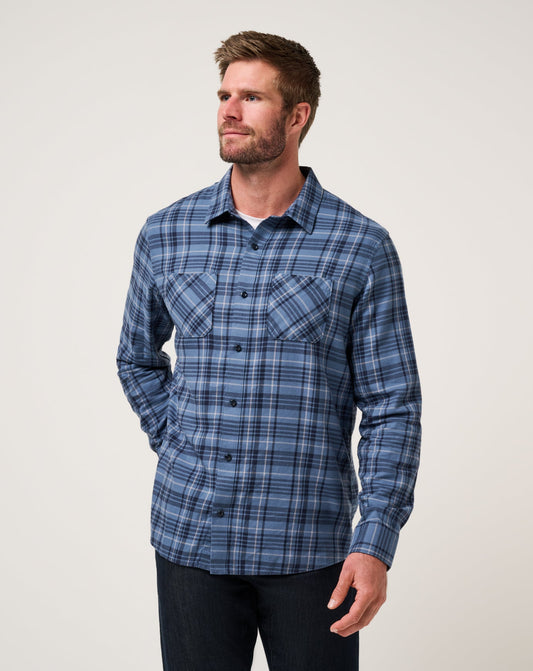 Travis Mathew New | Cloud Flannel Plaid Button-Up