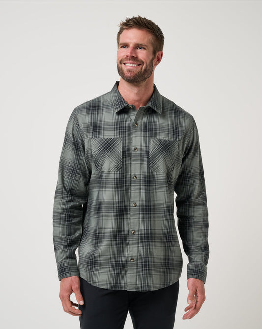 Travis Mathew New | Cloud Flannel Plaid Button-Up