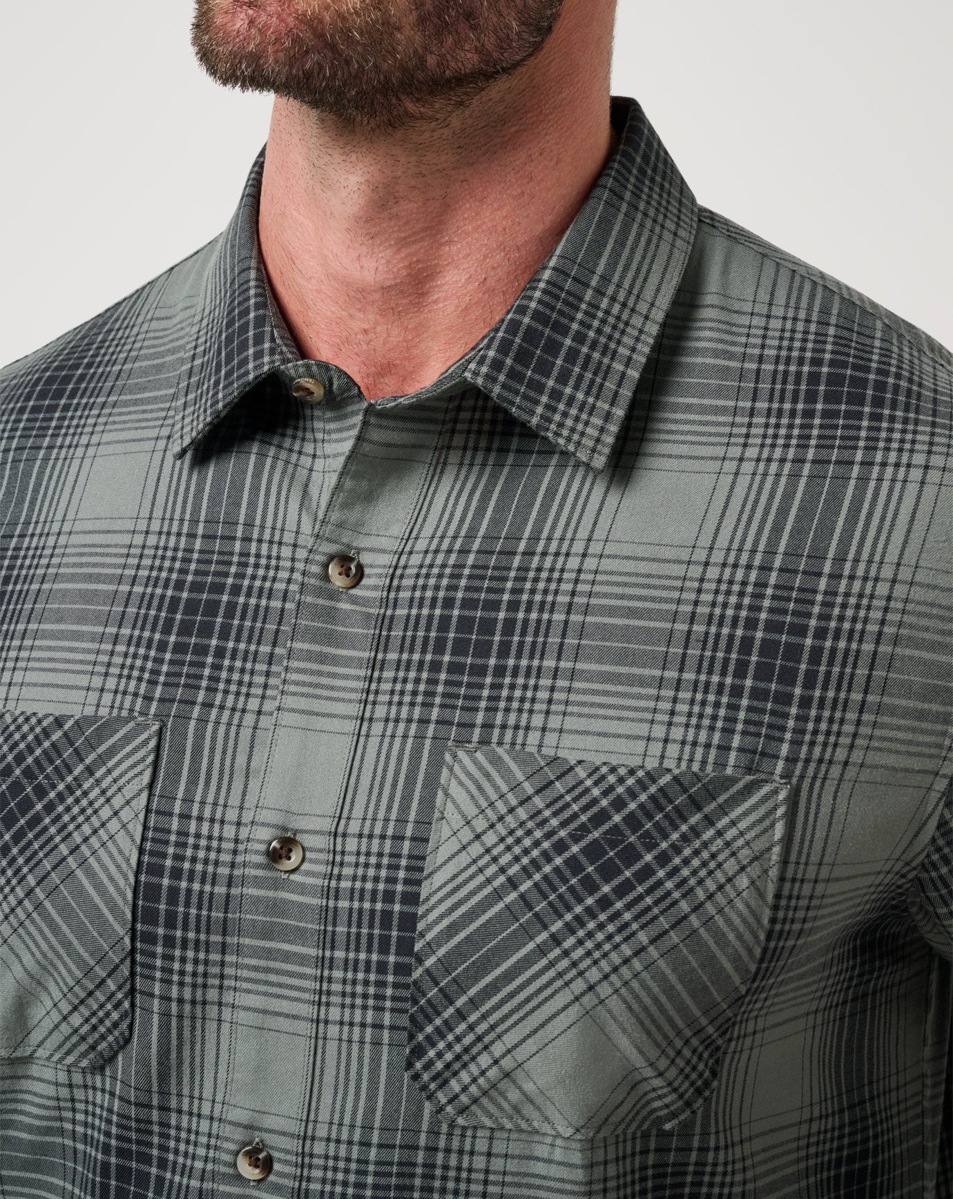 Travis Mathew New | Cloud Flannel Plaid Button-Up