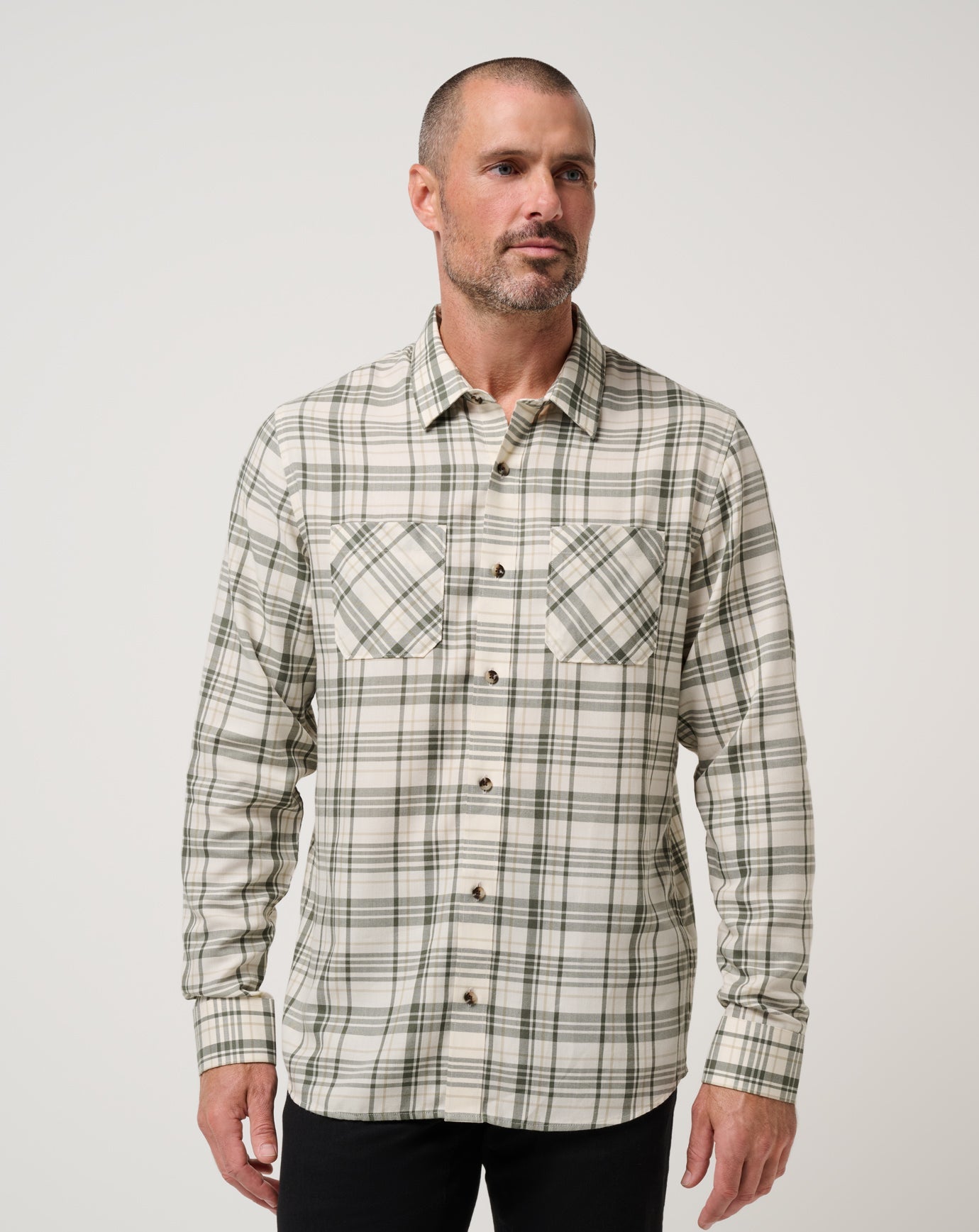 Travis Mathew Hot sale | Cloud Flannel Plaid Button-Up