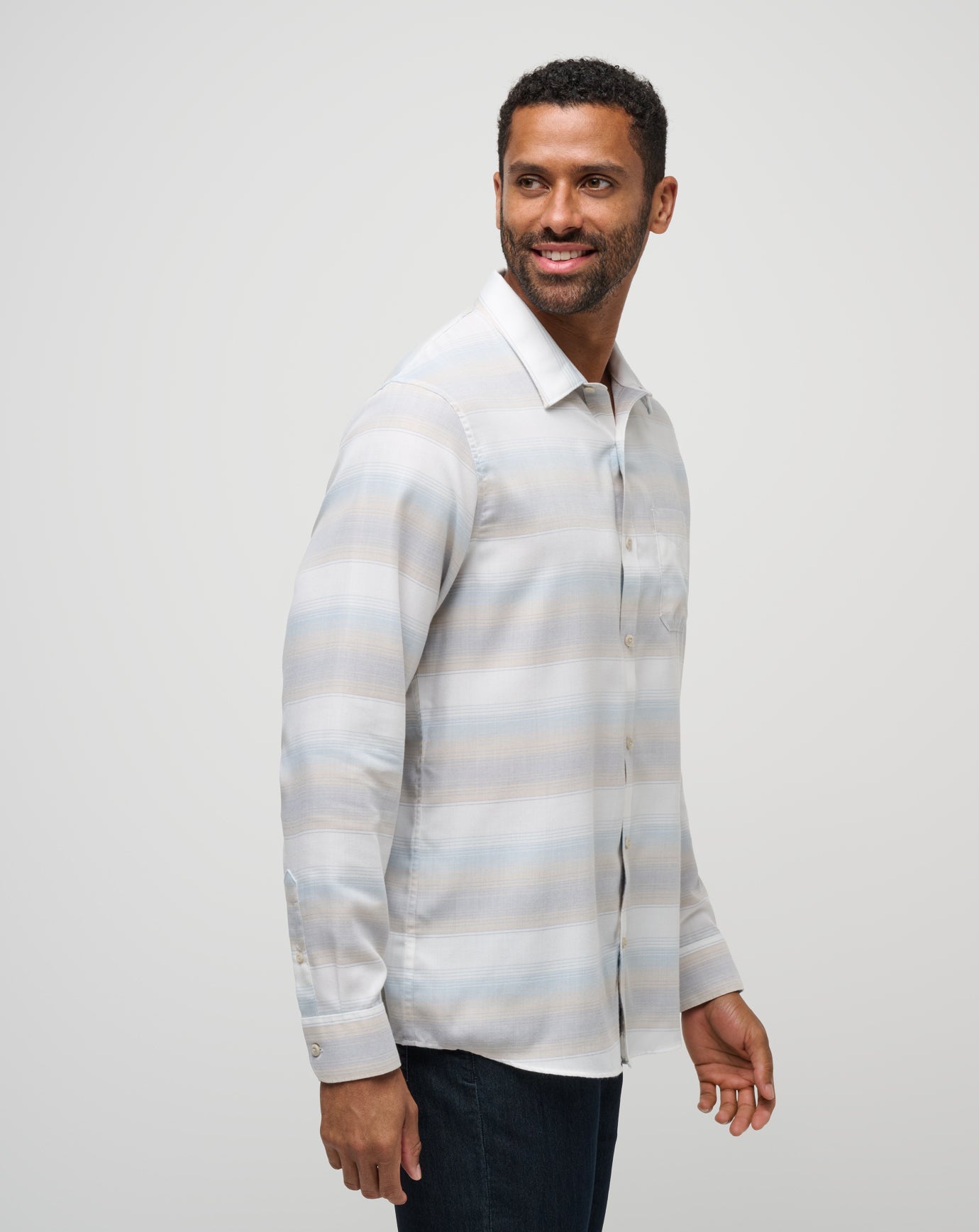 Travis Mathew Online | Cloud Flannel Stripe Button-Up