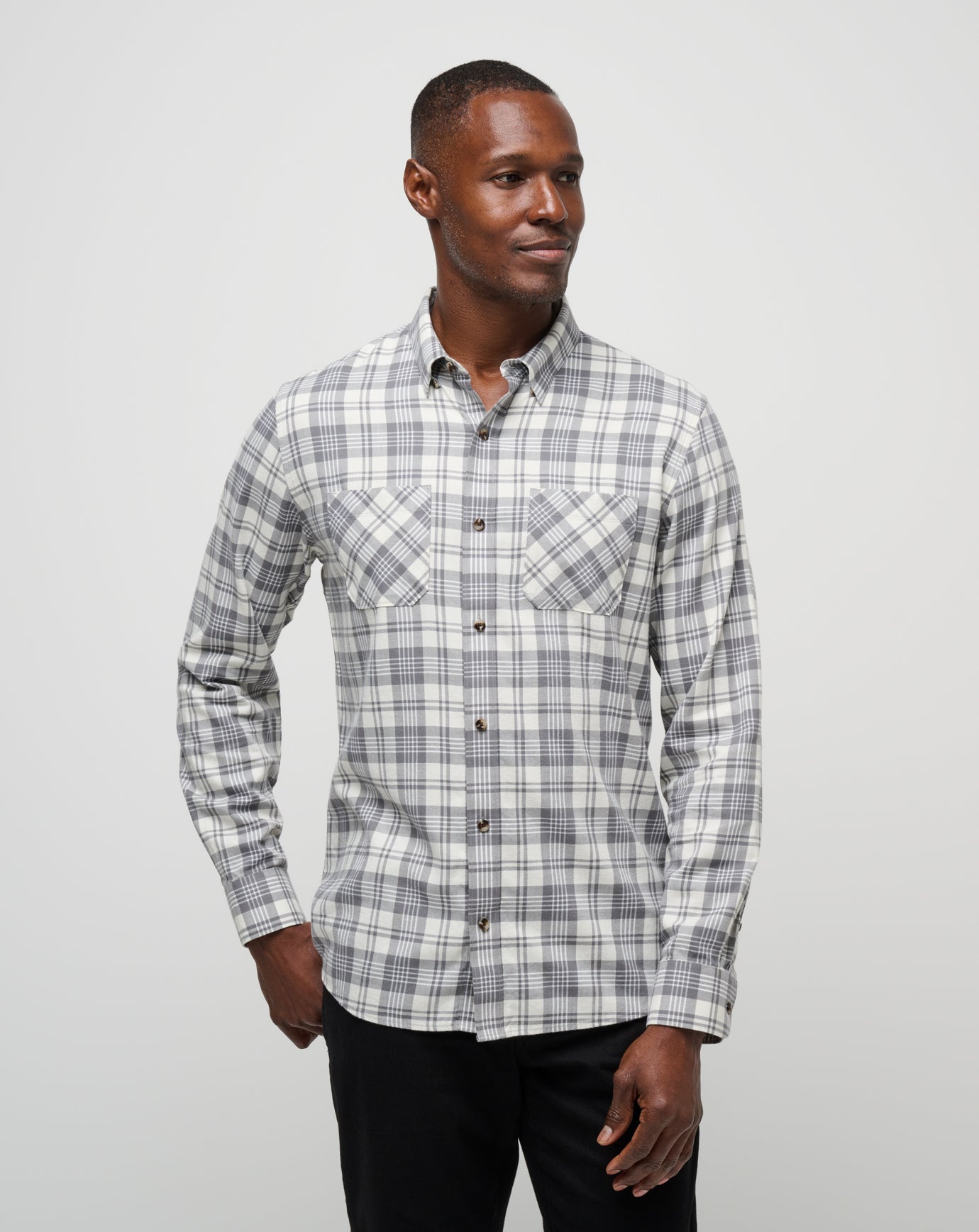 Travis Mathew New | Cloud Flannel Plaid Button-Up