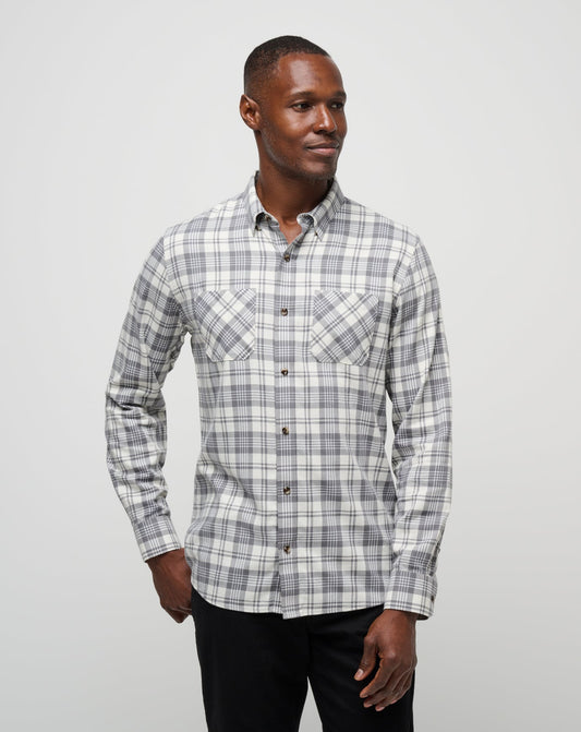 Travis Mathew New | Cloud Flannel Plaid Button-Up