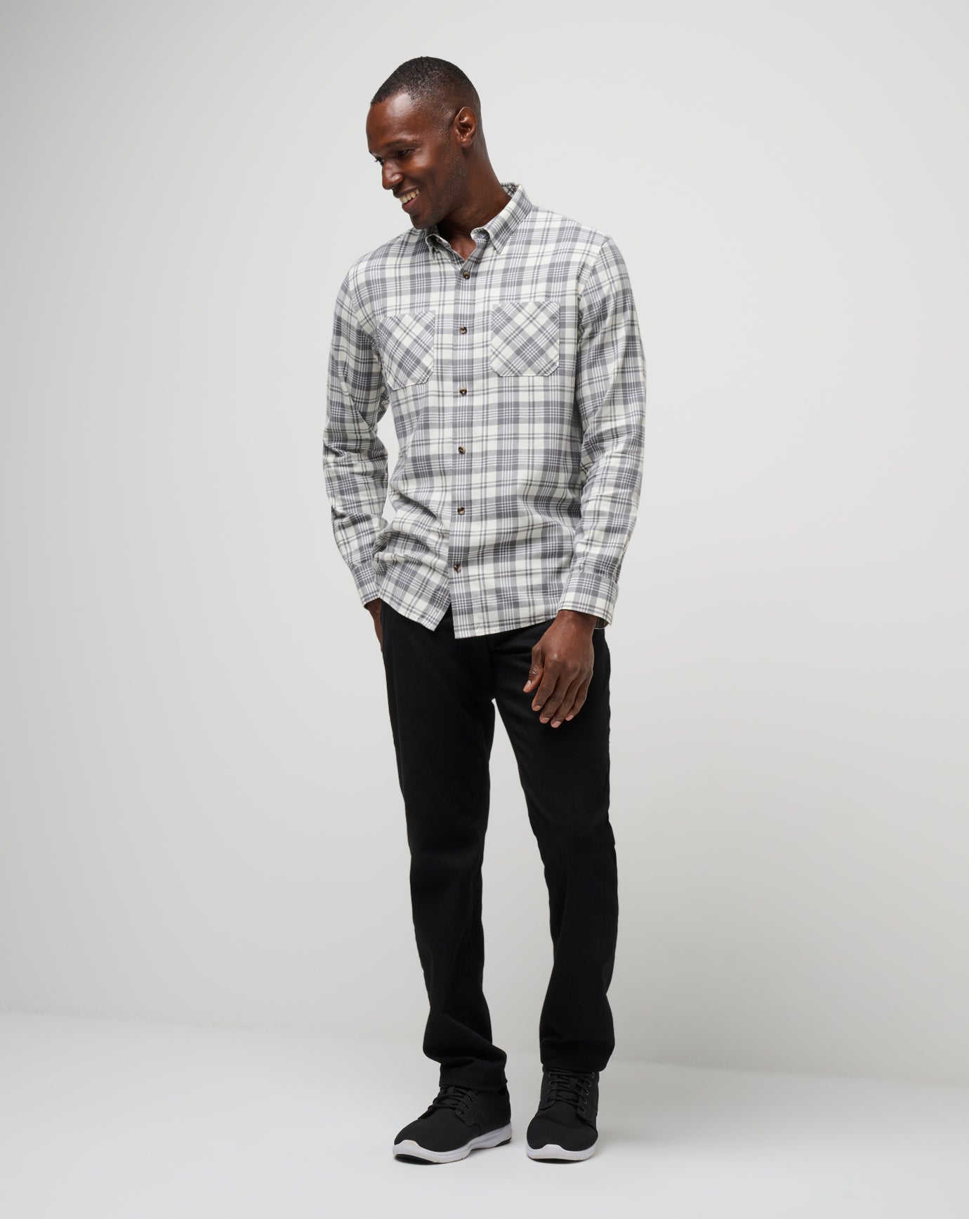 Travis Mathew New | Cloud Flannel Plaid Button-Up