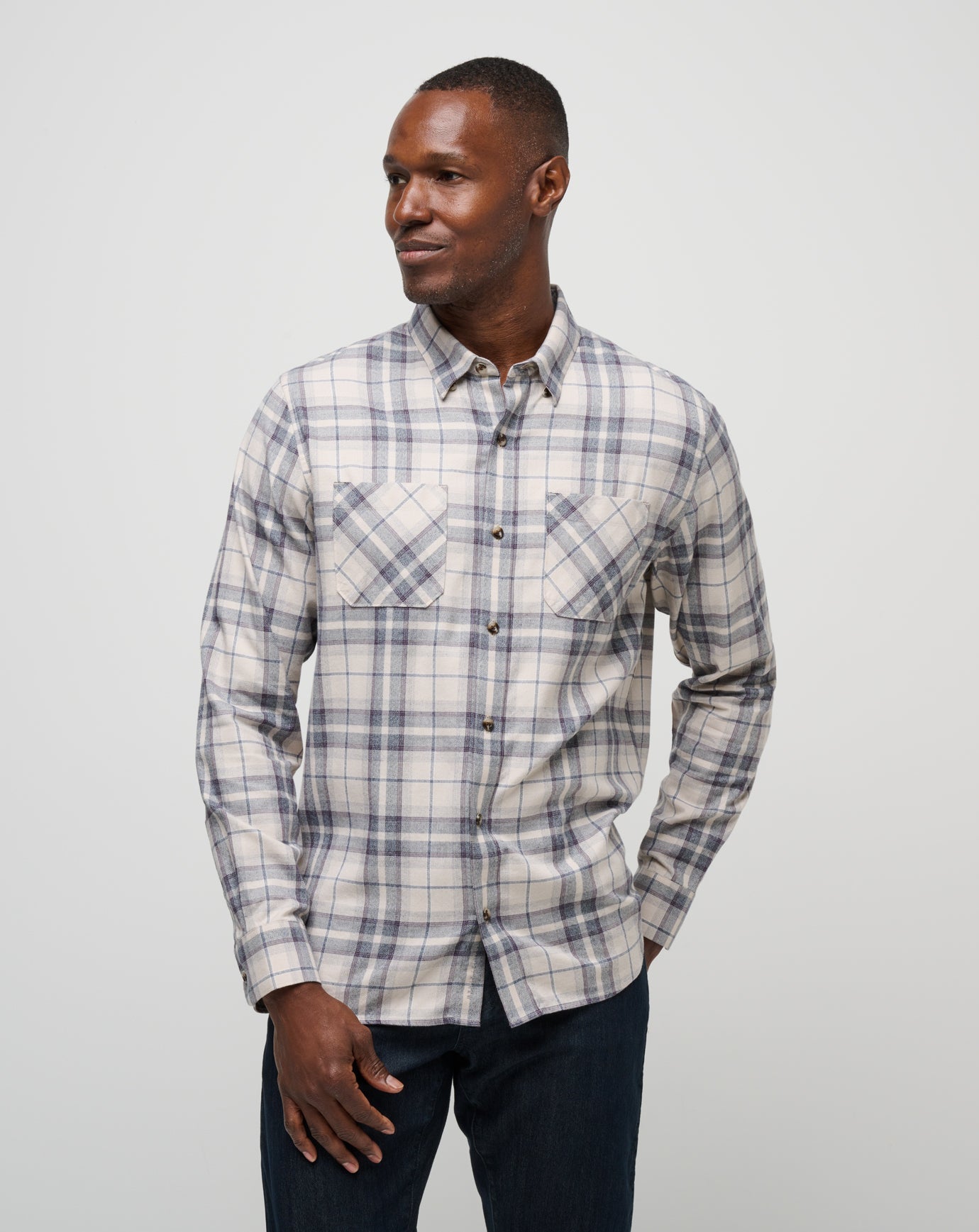 Travis Mathew Hot sale | Cloud Flannel Plaid Button-Up