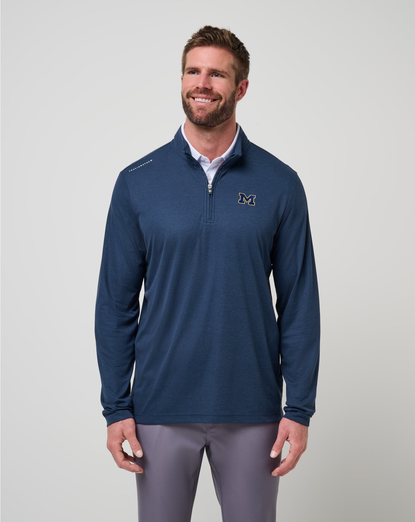 Travis Mathew Online | Michigan Time To Tailgate Quarter Zip