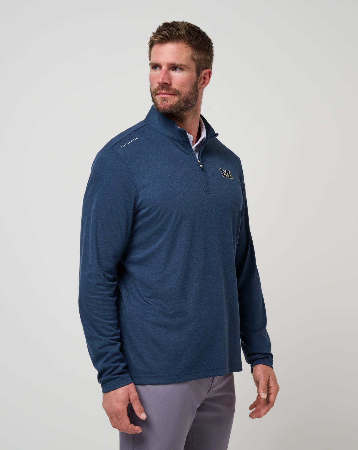 Travis Mathew Online | Michigan Time To Tailgate Quarter Zip