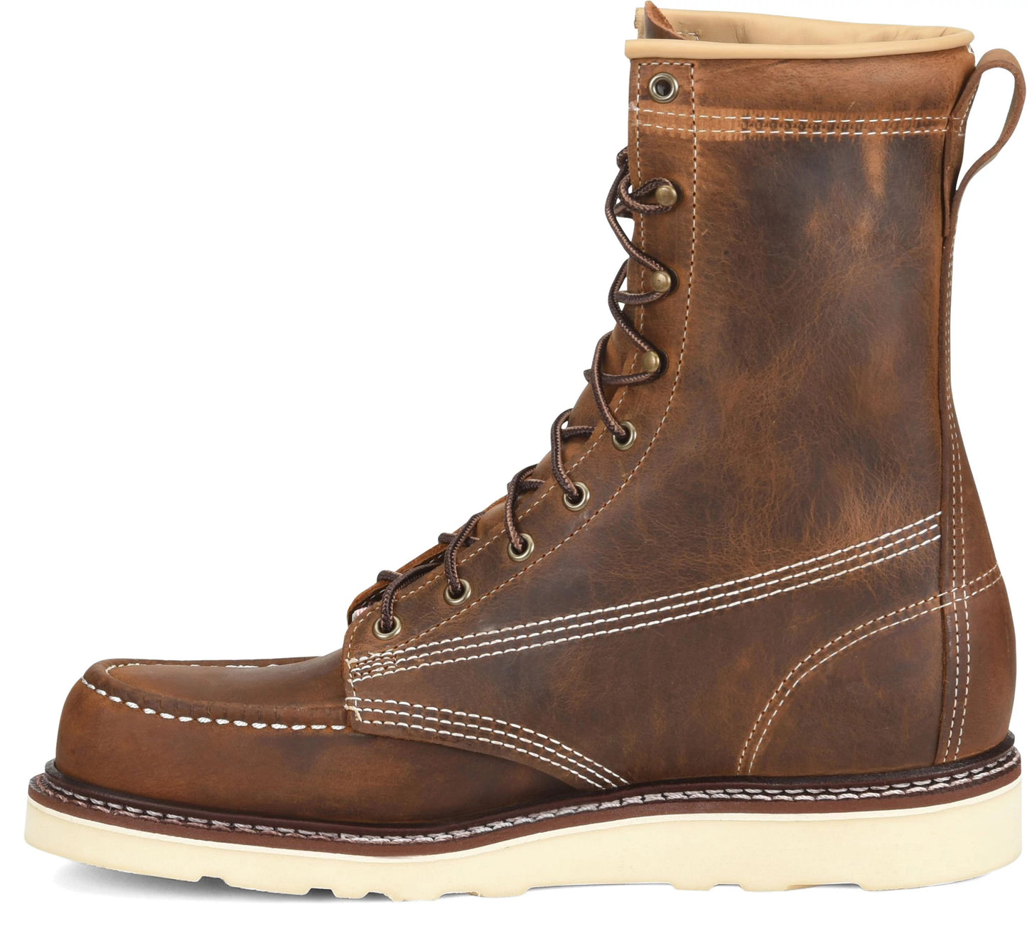 Carolina Boot Amp 8" Steel Toe Moc Toe Wedge Work Boot Dark Brown