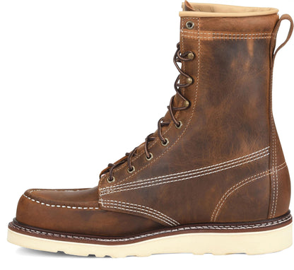 Carolina Boot Amp 8" Steel Toe Moc Toe Wedge Work Boot Dark Brown