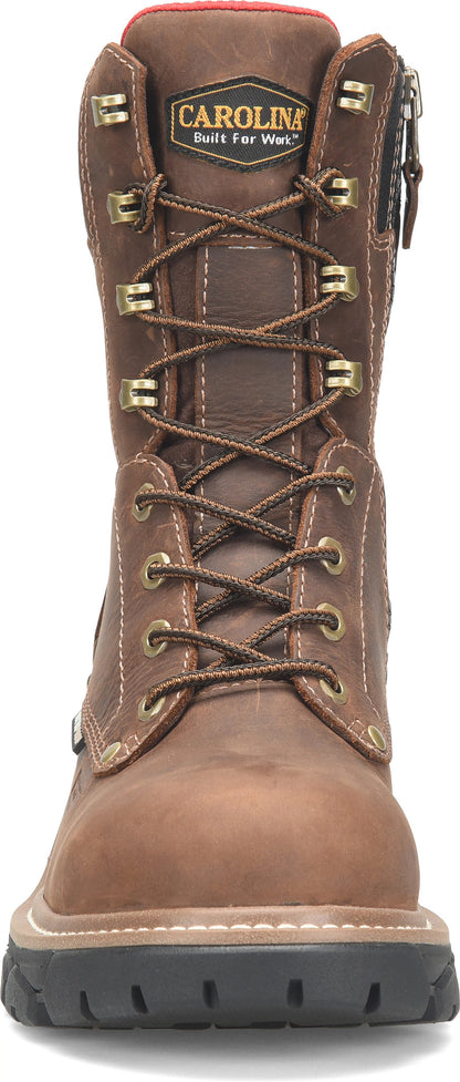 Carolina Boot Cardinal 8" Side-Zip Composite Toe Logger Dark Brown