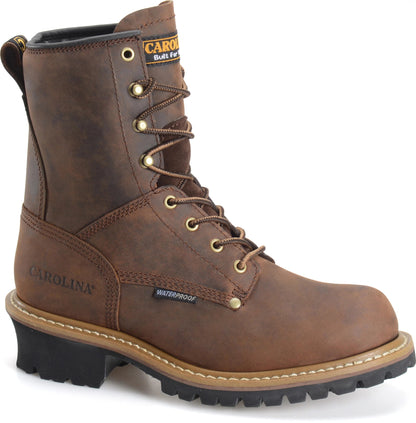 Carolina Boot Elm 8" Steel Toe Waterproof Logger Brown