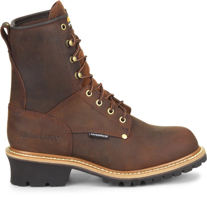Carolina Boot Elm 8" Steel Toe Waterproof Logger Brown