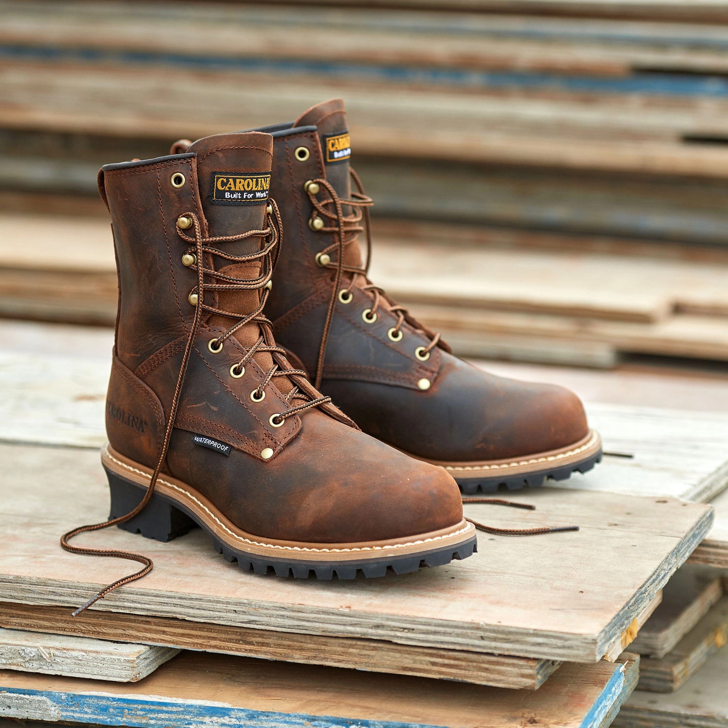 Carolina Boot Elm 8" Steel Toe Waterproof Logger Brown