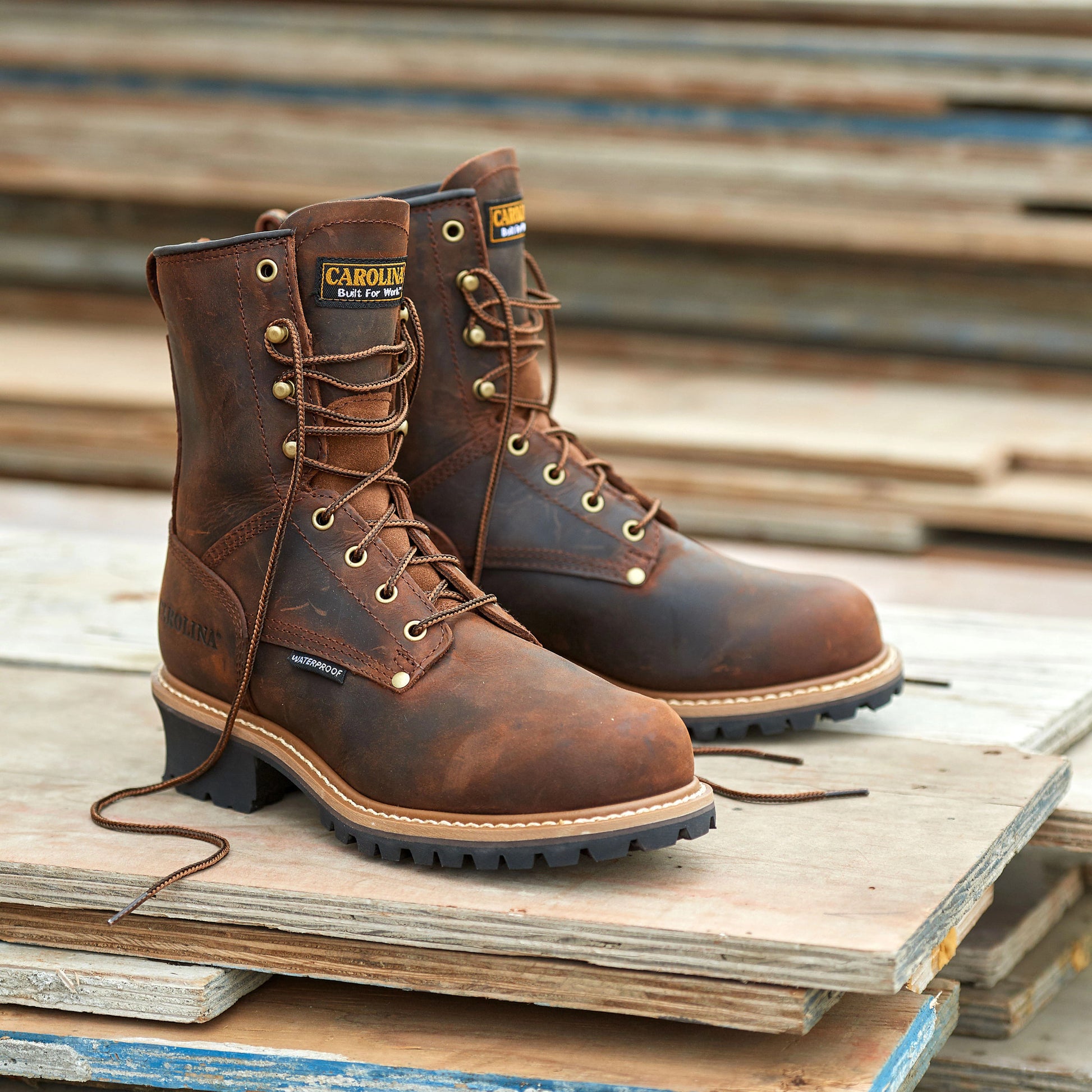 Carolina Boot Elm 8" Steel Toe Waterproof Logger Brown