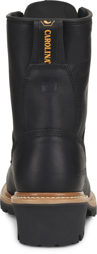 Carolina Boot Elm 8" Steel Toe Unlined Logger Black