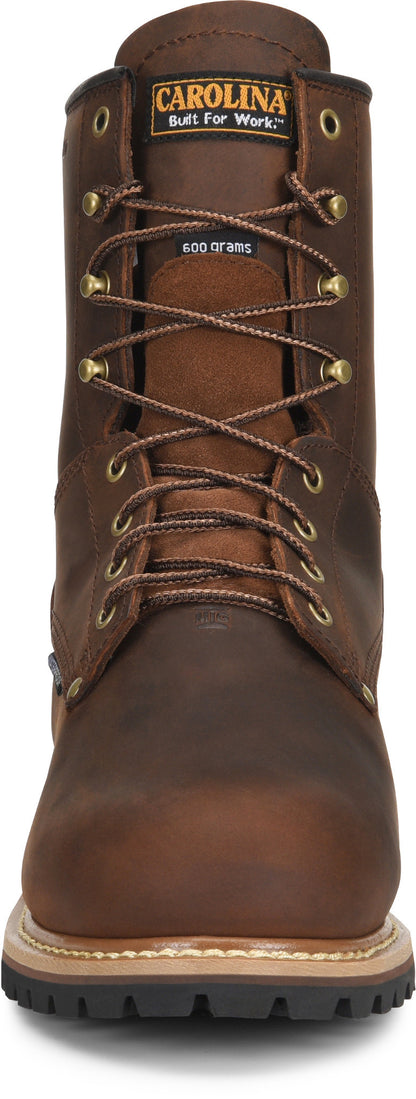Carolina Boot Elm 8" Internal Met Guard Steel Toe Insulated Waterproof Work Boot Brown
