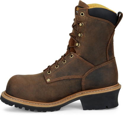 Carolina Boot Poplar Comp Toe Logger Dark Brown