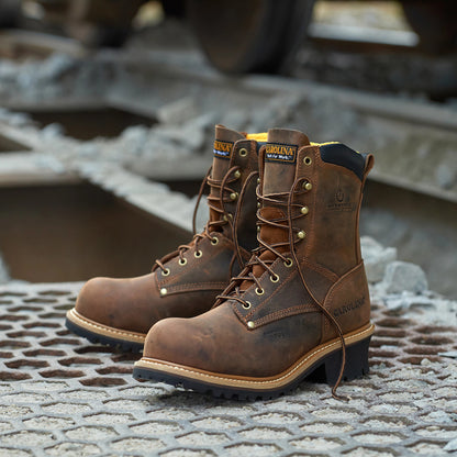 Carolina Boot Poplar Comp Toe Logger Dark Brown