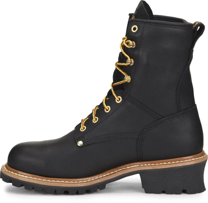 Carolina Boot Elm 8" Steel Toe Waterproof Logger Black
