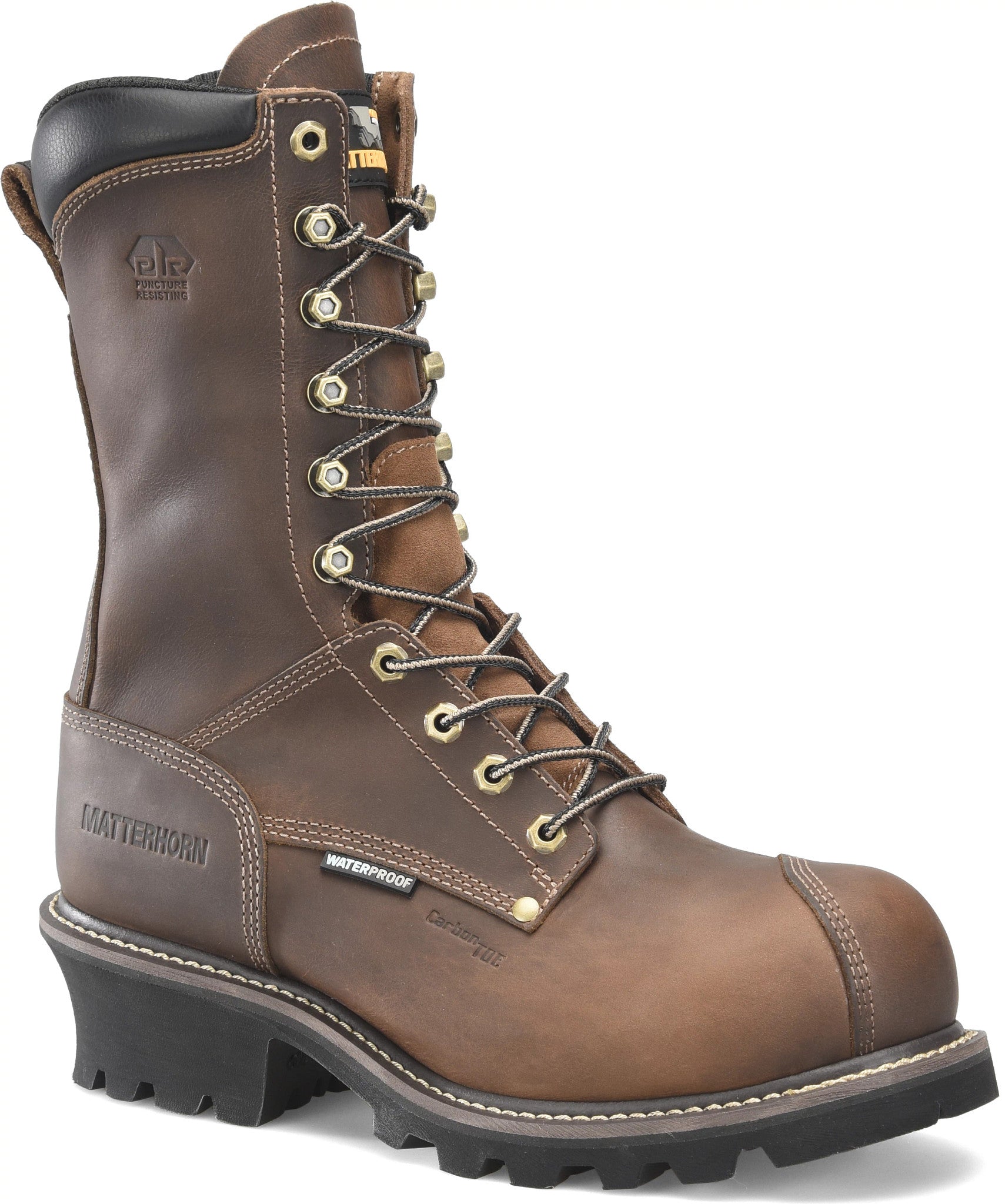 Carolina Boot Matterhorn Arc 10" Logger Composite Toe Waterproof Logger Dark Brown