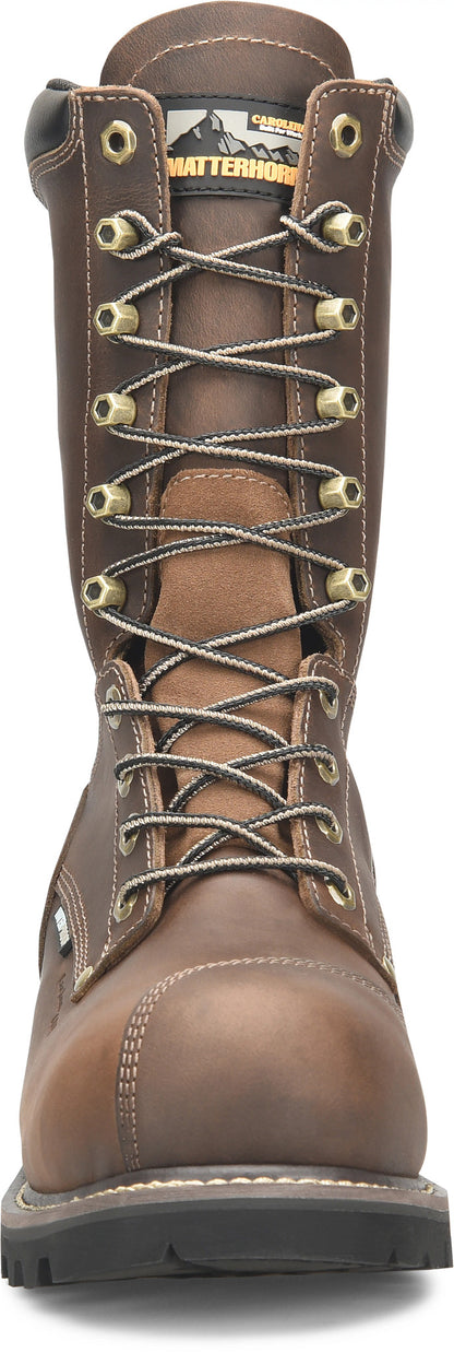 Carolina Boot Matterhorn Arc 10" Logger Composite Toe Waterproof Logger Dark Brown