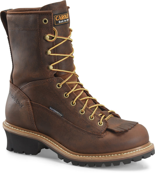 Carolina Boot Spruce 8" Soft Toe Waterproof Logger Dark Brown