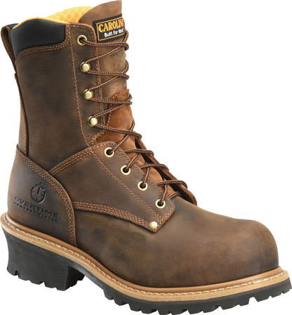 Carolina Boot Poplar 8" Soft Toe Logger Brown