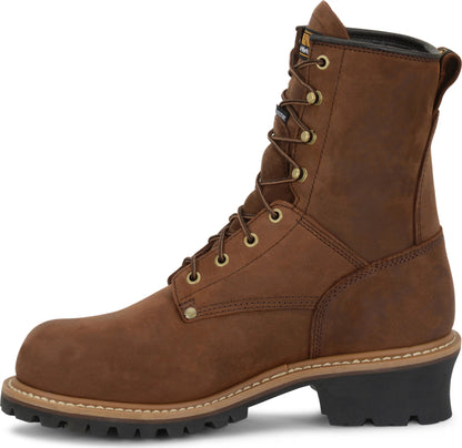 Carolina Boot Elm 8" Soft Toe Insulated Waterproof Logger Brown
