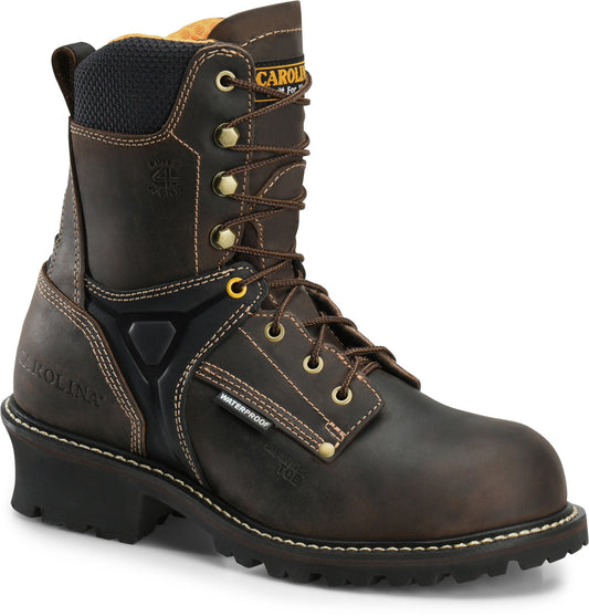 Carolina Boot Timber 8" Composite Toe Waterproof Logger Dark Brown