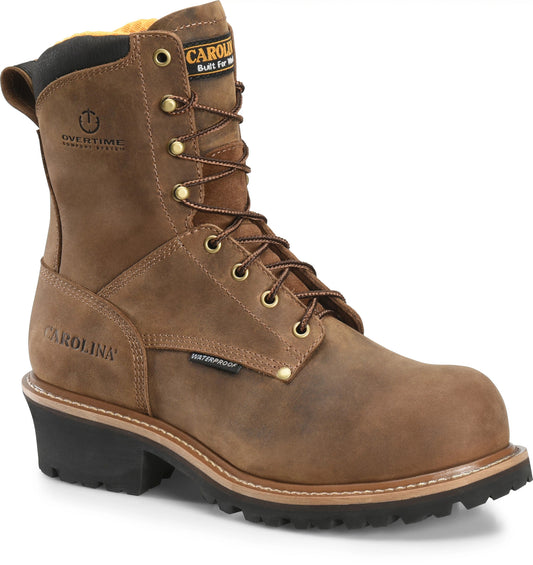 Carolina Boot Poplar 8" Waterproof Logger Dark Brown