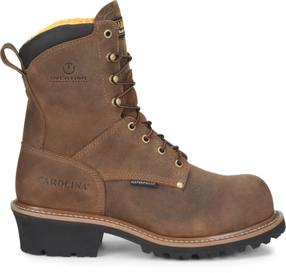 Carolina Boot Poplar 8" Waterproof Logger Dark Brown