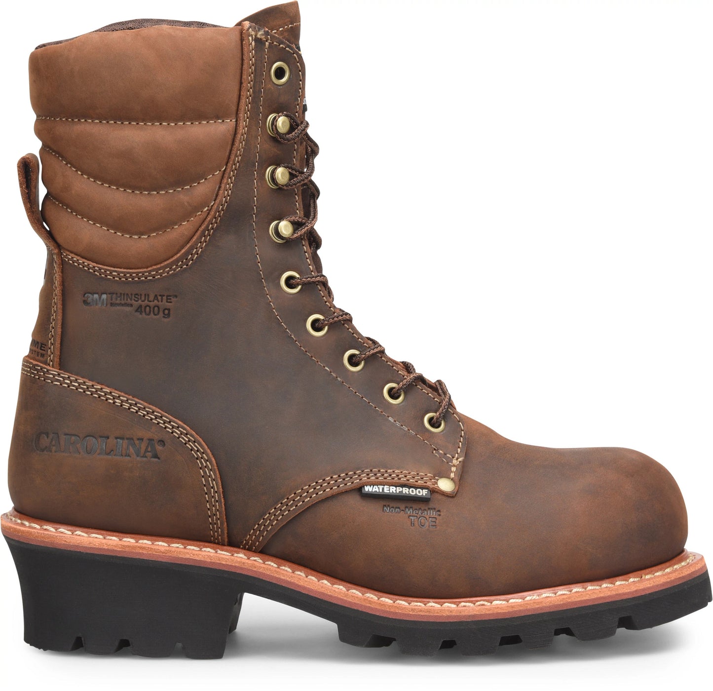 Carolina Boot Hemlock 9" Insulated Comp Toe Logger Medium Brown