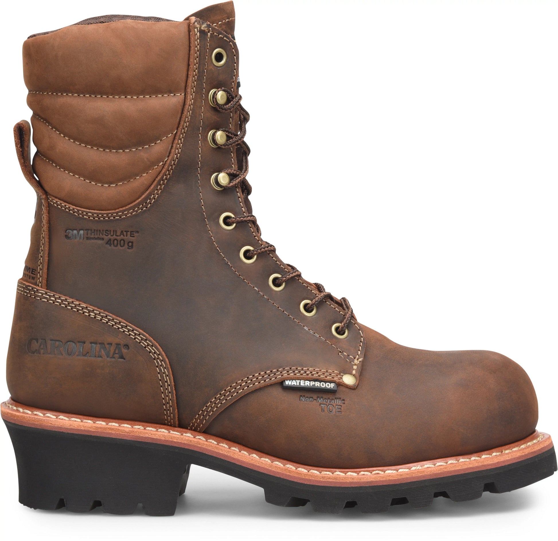 Carolina Boot Hemlock 9" Insulated Comp Toe Logger Medium Brown