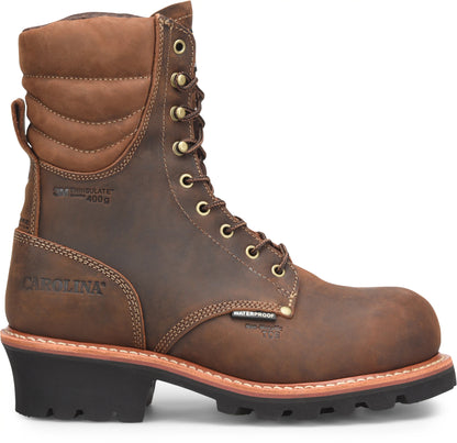Carolina Boot Hemlock 9" Insulated Comp Toe Logger Medium Brown